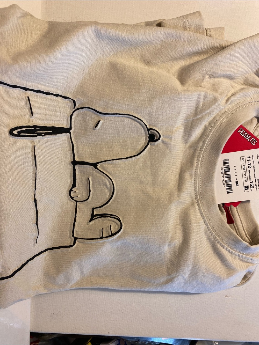Zara Kids Snoopy Graphic Long Sleeve Tee - Cream